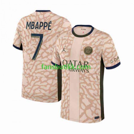 Fotballdrakt Paris Saint-Germain Kylian Mbappé 7 Fjerde 2023-2024 Kortermet